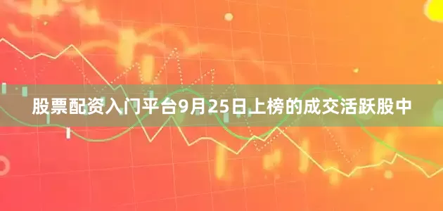 股票配资入门平台9月25日上榜的成交活跃股中